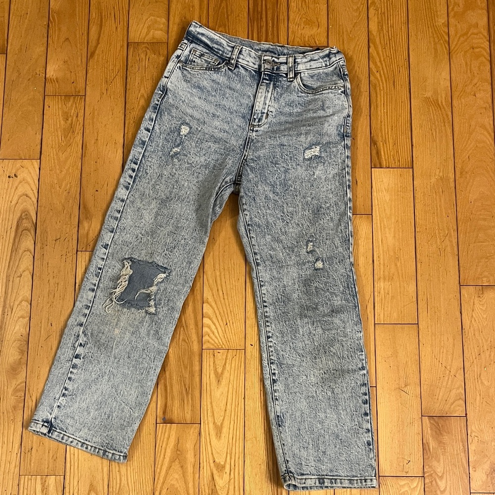 ART CLASS wide leg distressed jeans